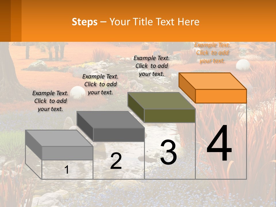 A Picture Of A Garden With Rocks And Plants PowerPoint Template