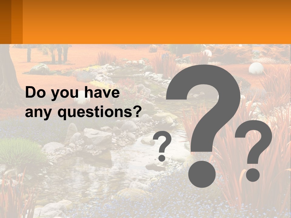 A Picture Of A Garden With Rocks And Plants PowerPoint Template