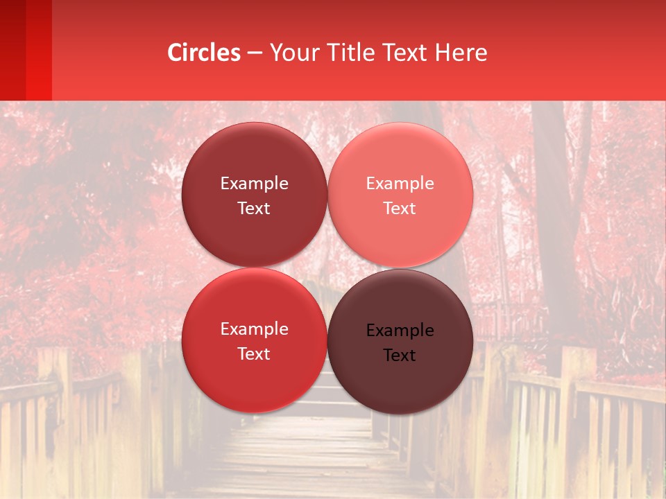 A Picture Of A Red Forest With Stairs PowerPoint Template