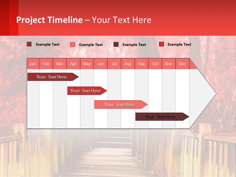 A Picture Of A Red Forest With Stairs PowerPoint Template
