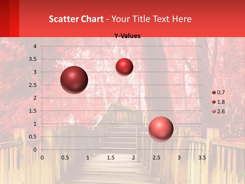A Picture Of A Red Forest With Stairs PowerPoint Template