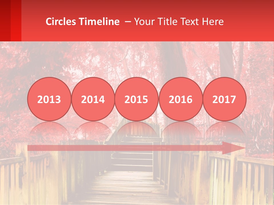 A Picture Of A Red Forest With Stairs PowerPoint Template