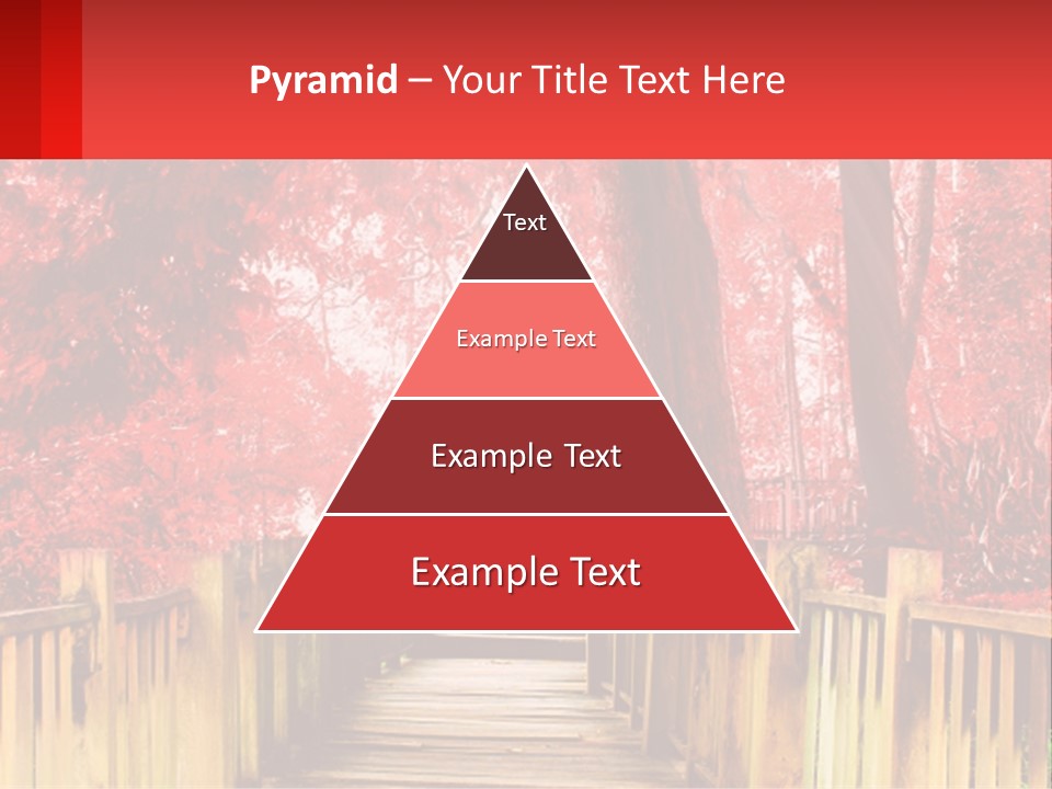 A Picture Of A Red Forest With Stairs PowerPoint Template