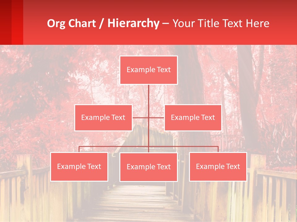 A Picture Of A Red Forest With Stairs PowerPoint Template