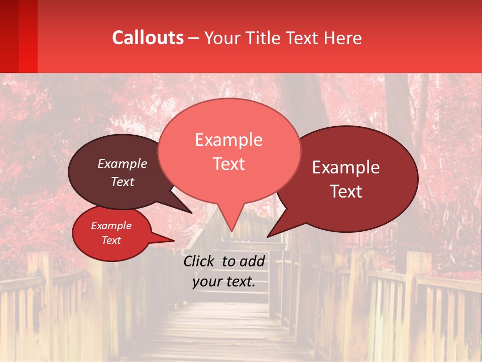 A Picture Of A Red Forest With Stairs PowerPoint Template