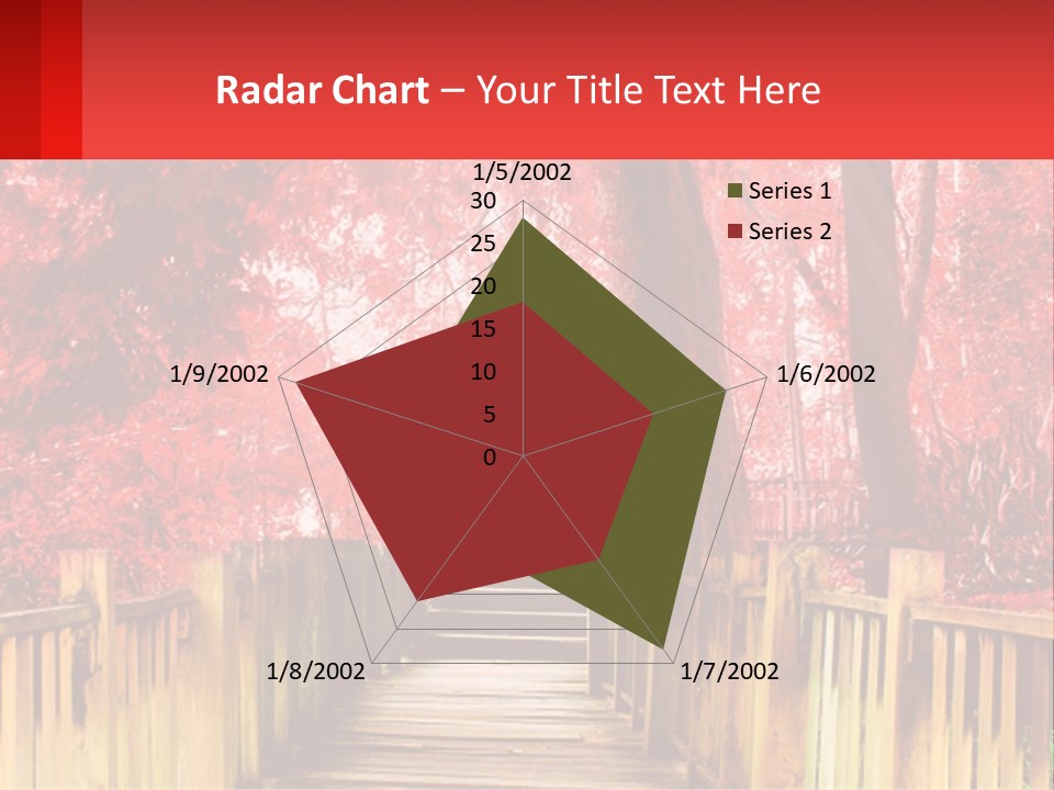 A Picture Of A Red Forest With Stairs PowerPoint Template