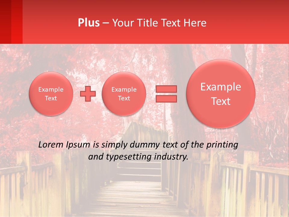 A Picture Of A Red Forest With Stairs PowerPoint Template