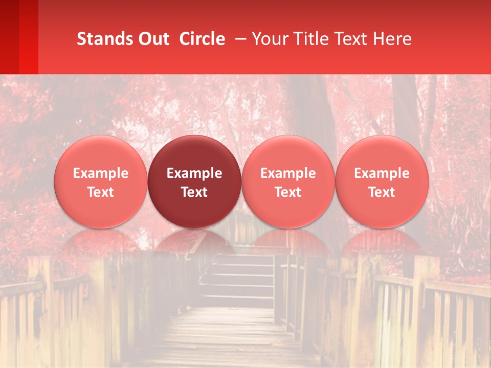 A Picture Of A Red Forest With Stairs PowerPoint Template