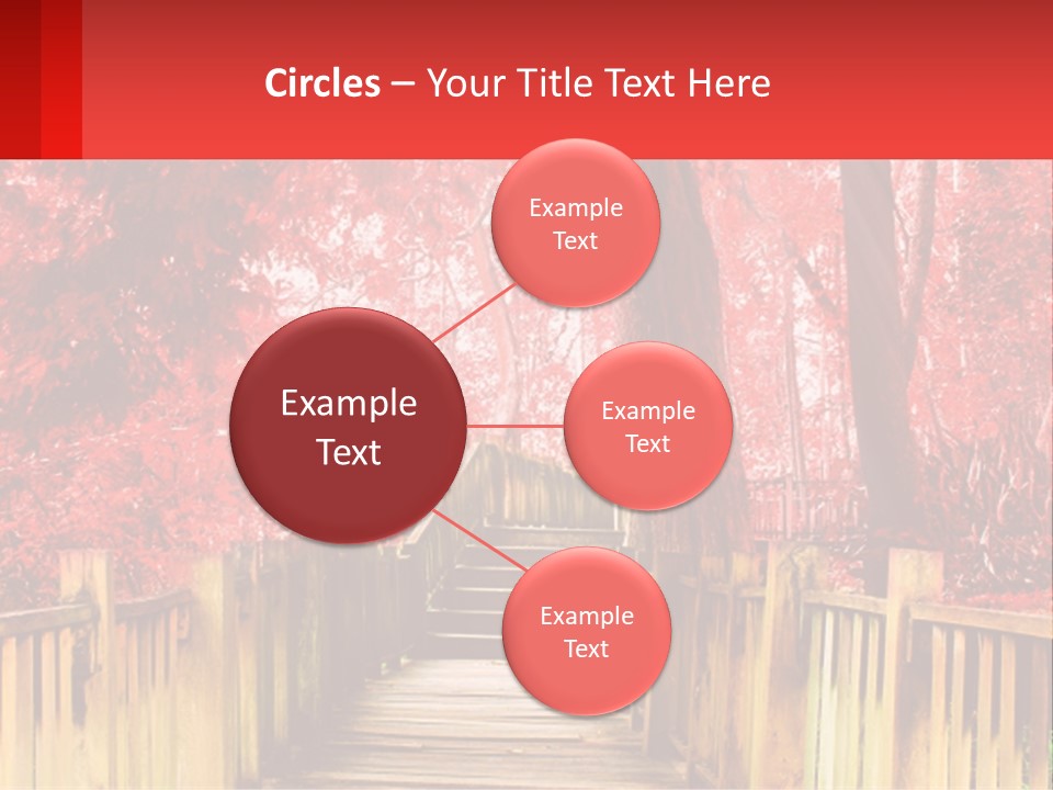 A Picture Of A Red Forest With Stairs PowerPoint Template