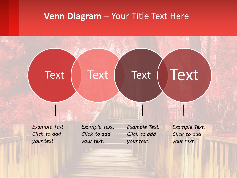 A Picture Of A Red Forest With Stairs PowerPoint Template