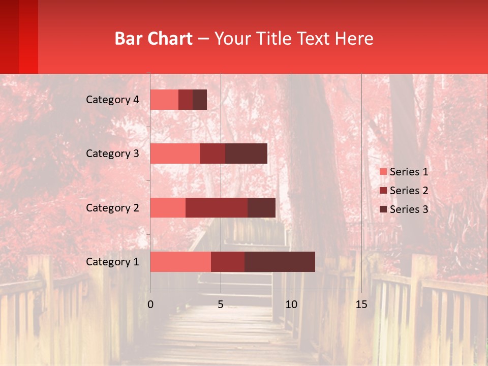 A Picture Of A Red Forest With Stairs PowerPoint Template