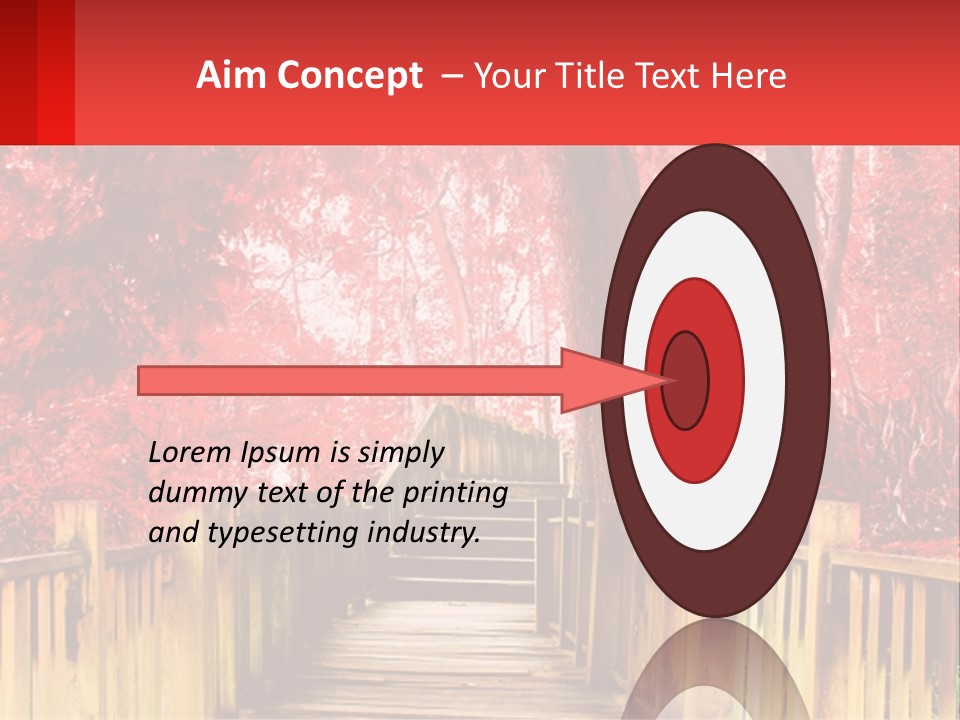 A Picture Of A Red Forest With Stairs PowerPoint Template