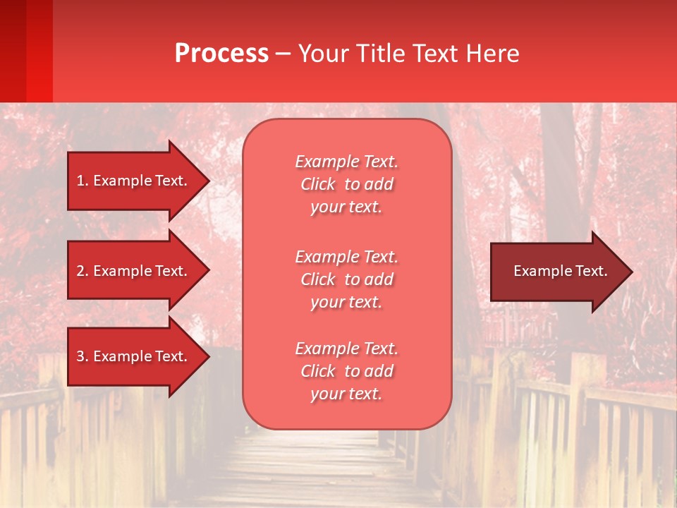 A Picture Of A Red Forest With Stairs PowerPoint Template