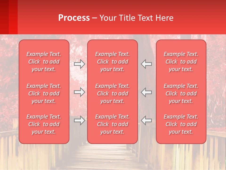 A Picture Of A Red Forest With Stairs PowerPoint Template