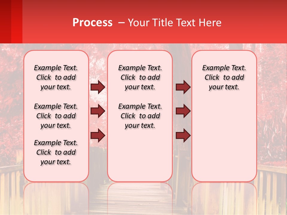 A Picture Of A Red Forest With Stairs PowerPoint Template