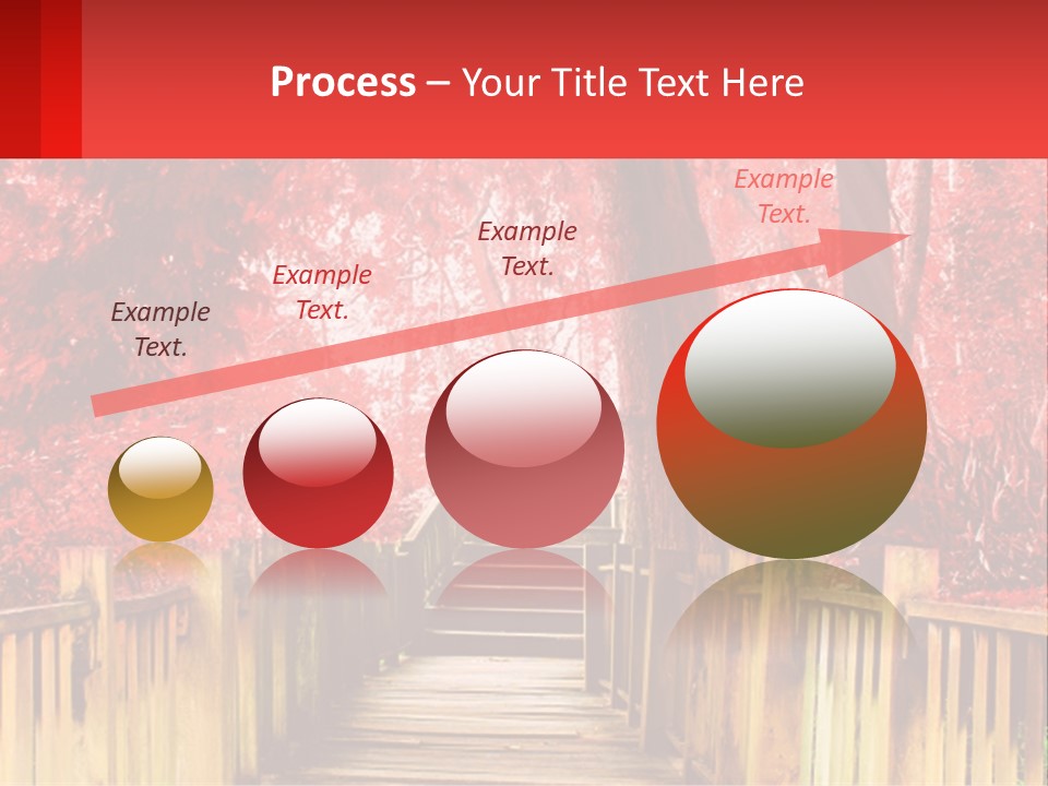 A Picture Of A Red Forest With Stairs PowerPoint Template