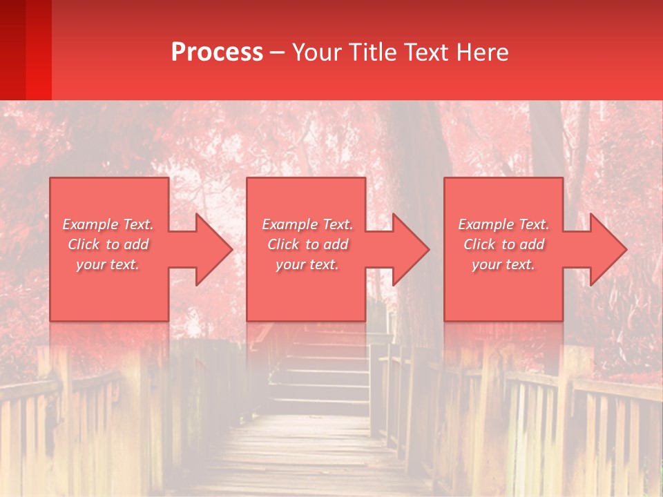A Picture Of A Red Forest With Stairs PowerPoint Template