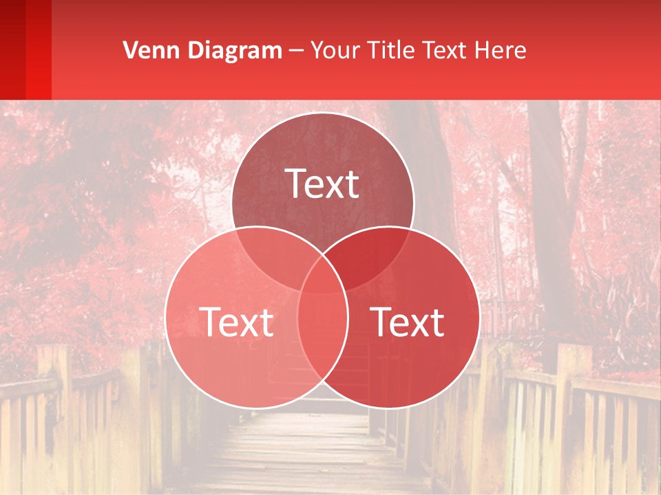 A Picture Of A Red Forest With Stairs PowerPoint Template
