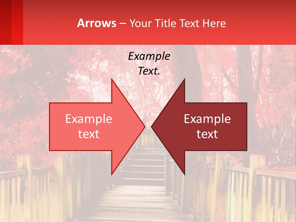 A Picture Of A Red Forest With Stairs PowerPoint Template