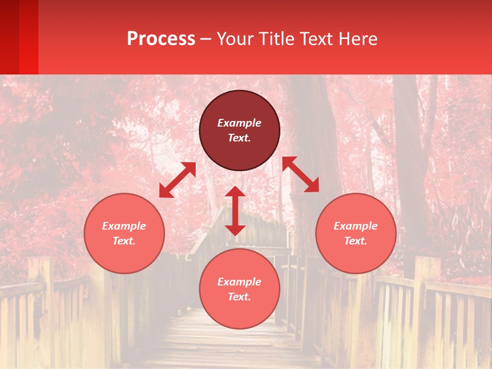 A Picture Of A Red Forest With Stairs PowerPoint Template