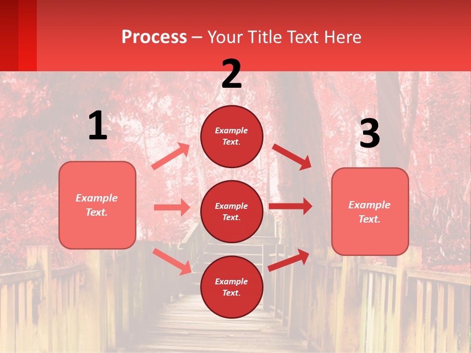 A Picture Of A Red Forest With Stairs PowerPoint Template
