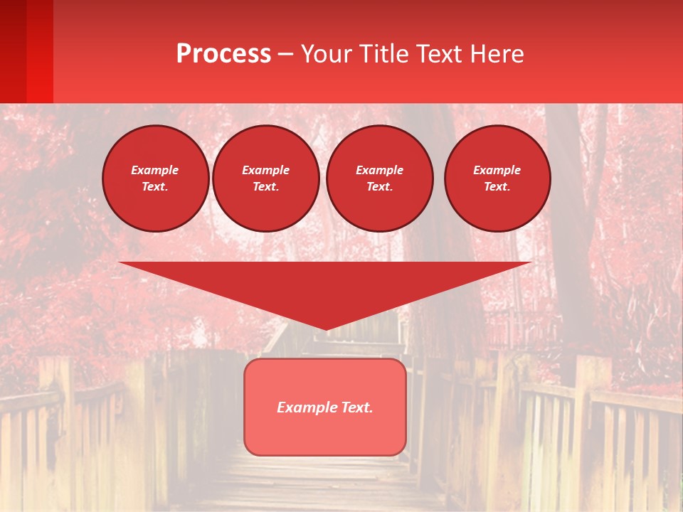 A Picture Of A Red Forest With Stairs PowerPoint Template