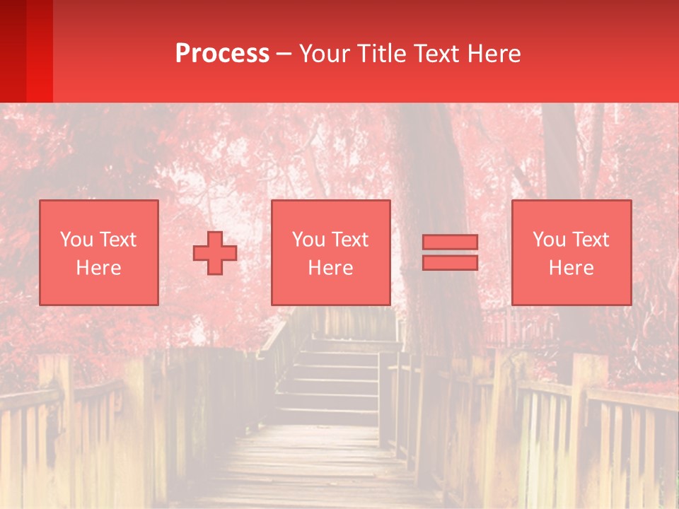 A Picture Of A Red Forest With Stairs PowerPoint Template