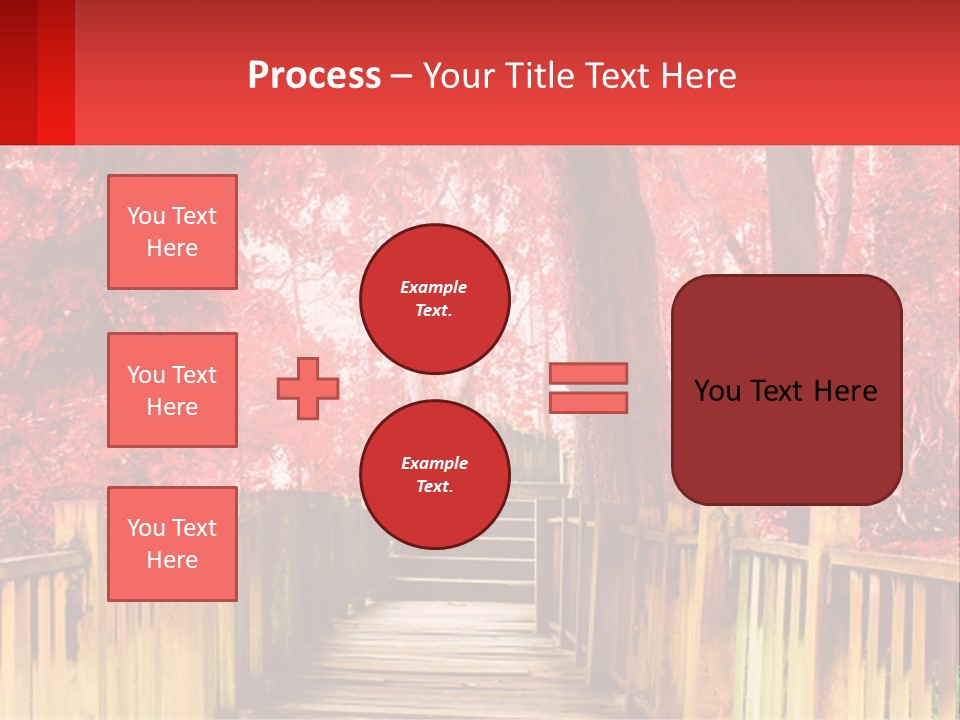 A Picture Of A Red Forest With Stairs PowerPoint Template