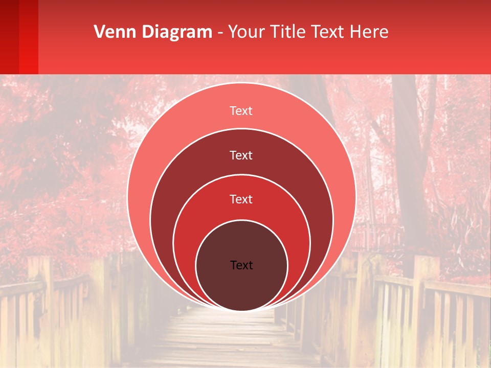 A Picture Of A Red Forest With Stairs PowerPoint Template