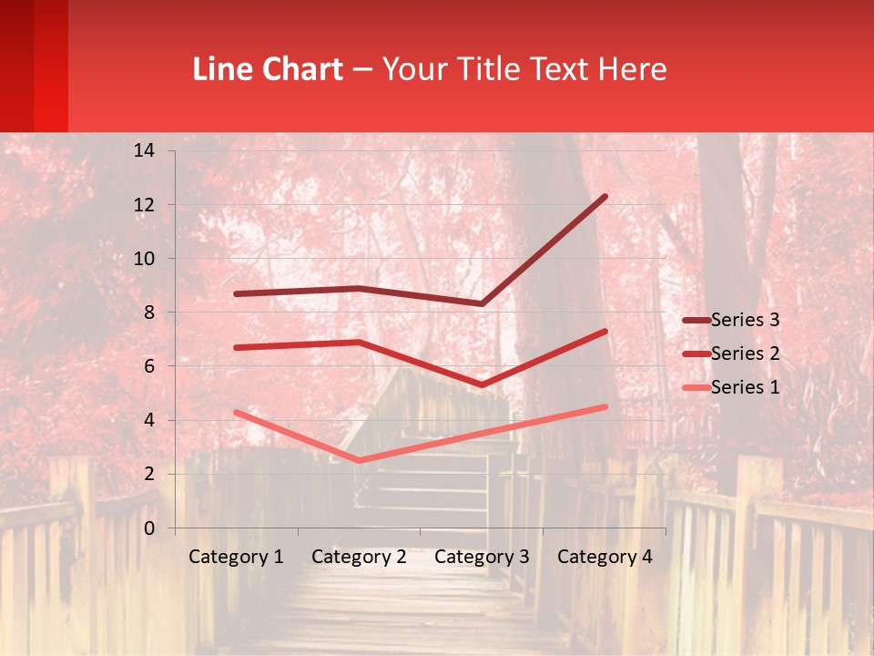 A Picture Of A Red Forest With Stairs PowerPoint Template