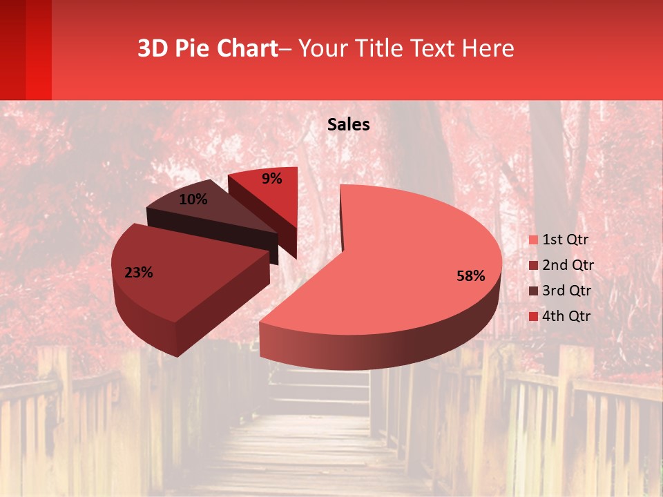 A Picture Of A Red Forest With Stairs PowerPoint Template