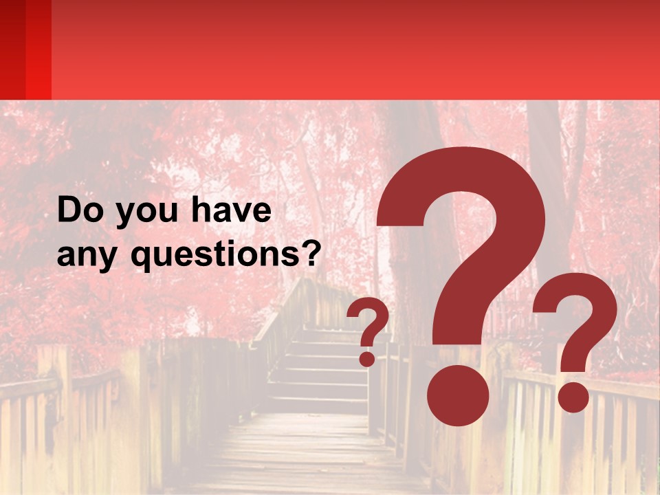 A Picture Of A Red Forest With Stairs PowerPoint Template