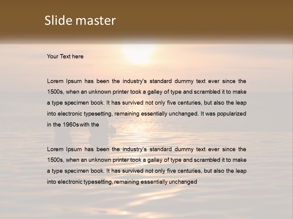 Two People In The Water At Sunset Powerpoint Template PowerPoint Template