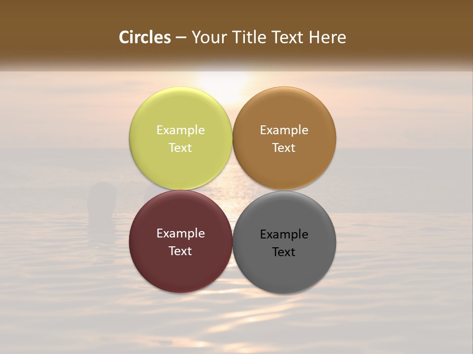 Two People In The Water At Sunset Powerpoint Template PowerPoint Template