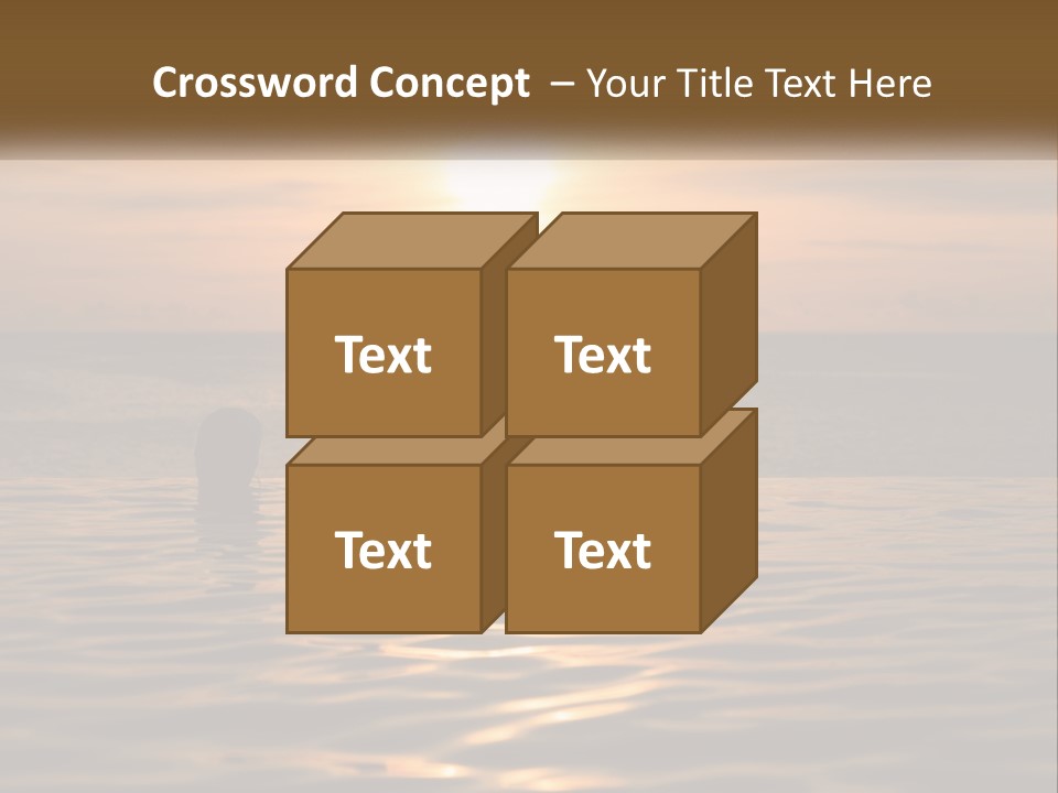 Two People In The Water At Sunset Powerpoint Template PowerPoint Template