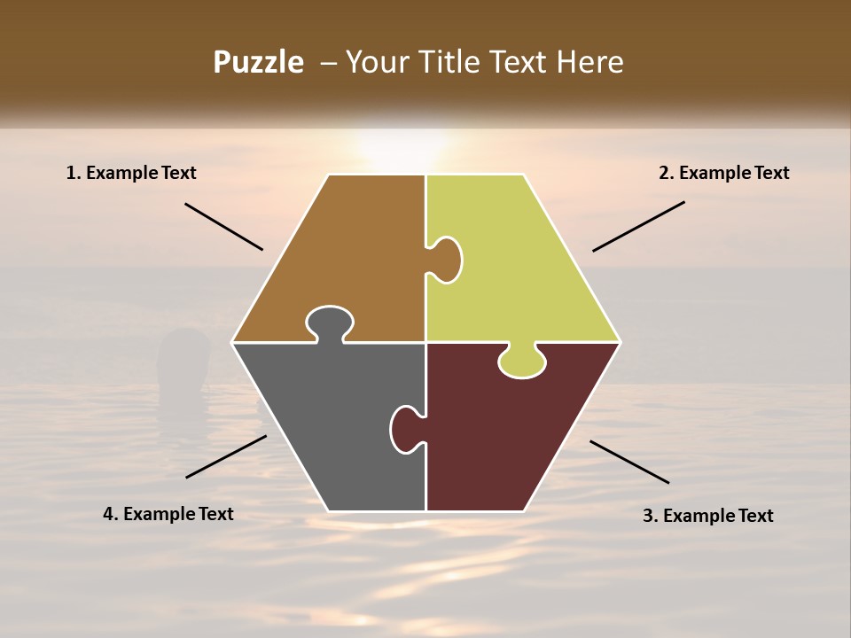 Two People In The Water At Sunset Powerpoint Template PowerPoint Template