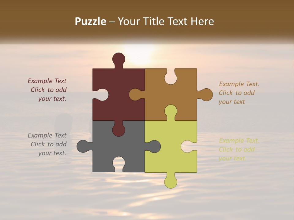 Two People In The Water At Sunset Powerpoint Template PowerPoint Template