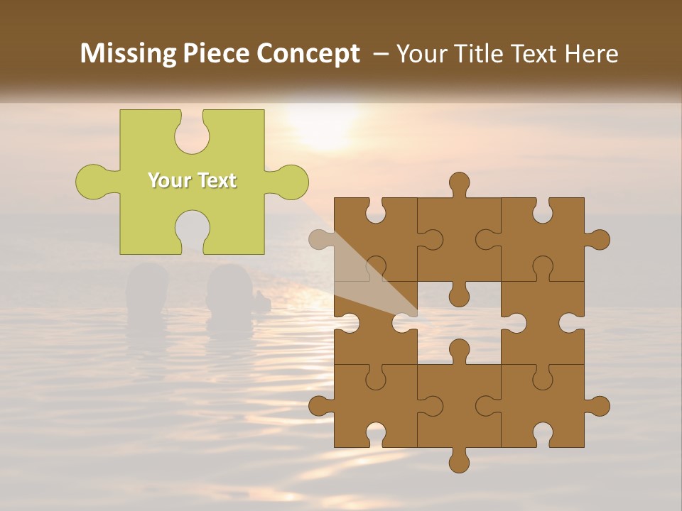 Two People In The Water At Sunset Powerpoint Template PowerPoint Template