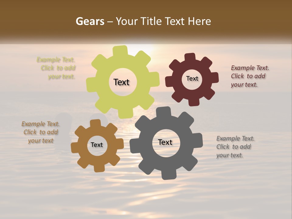 Two People In The Water At Sunset Powerpoint Template PowerPoint Template