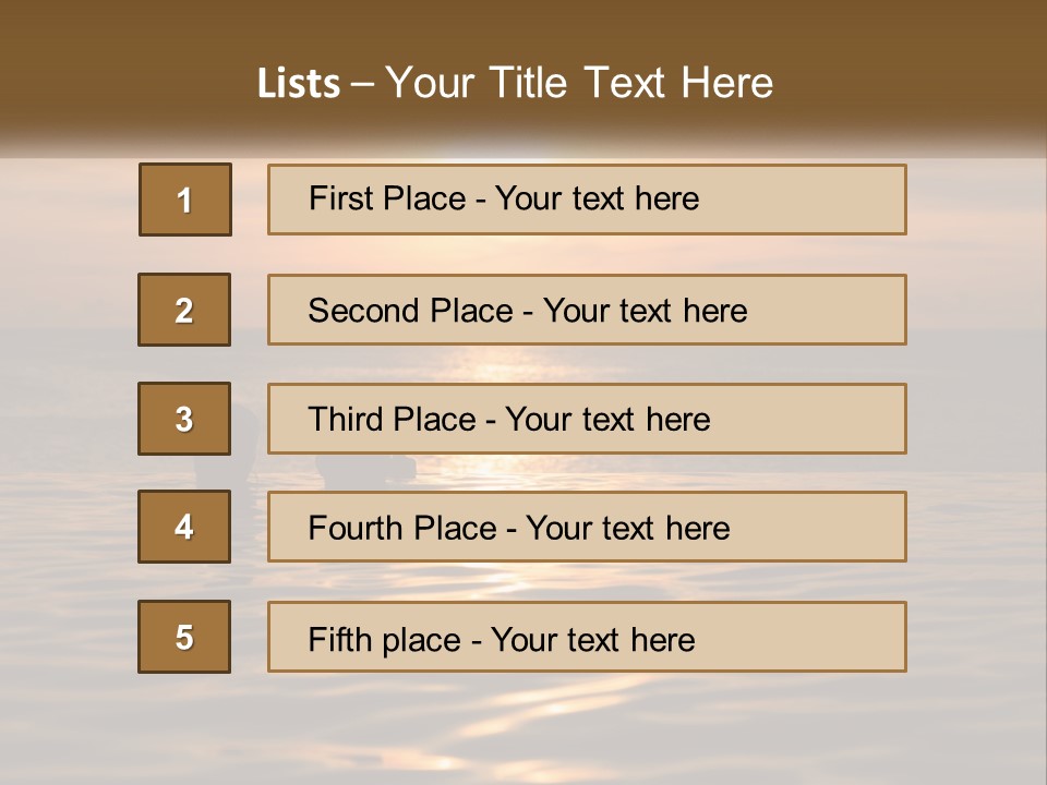 Two People In The Water At Sunset Powerpoint Template PowerPoint Template