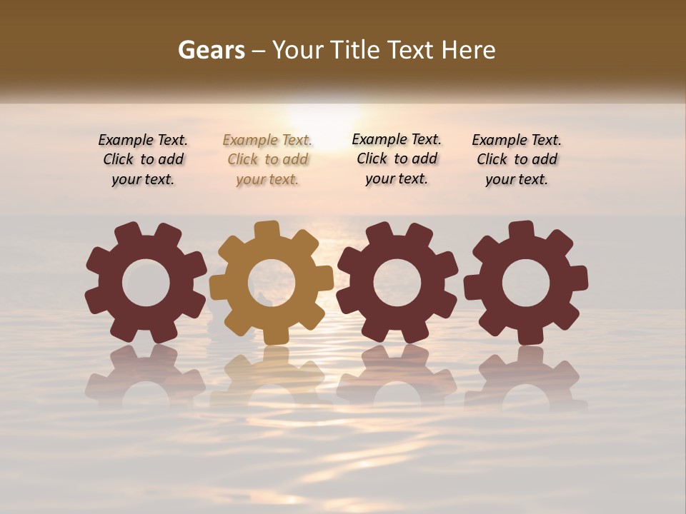 Two People In The Water At Sunset Powerpoint Template PowerPoint Template