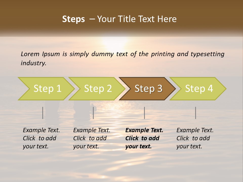 Two People In The Water At Sunset Powerpoint Template PowerPoint Template