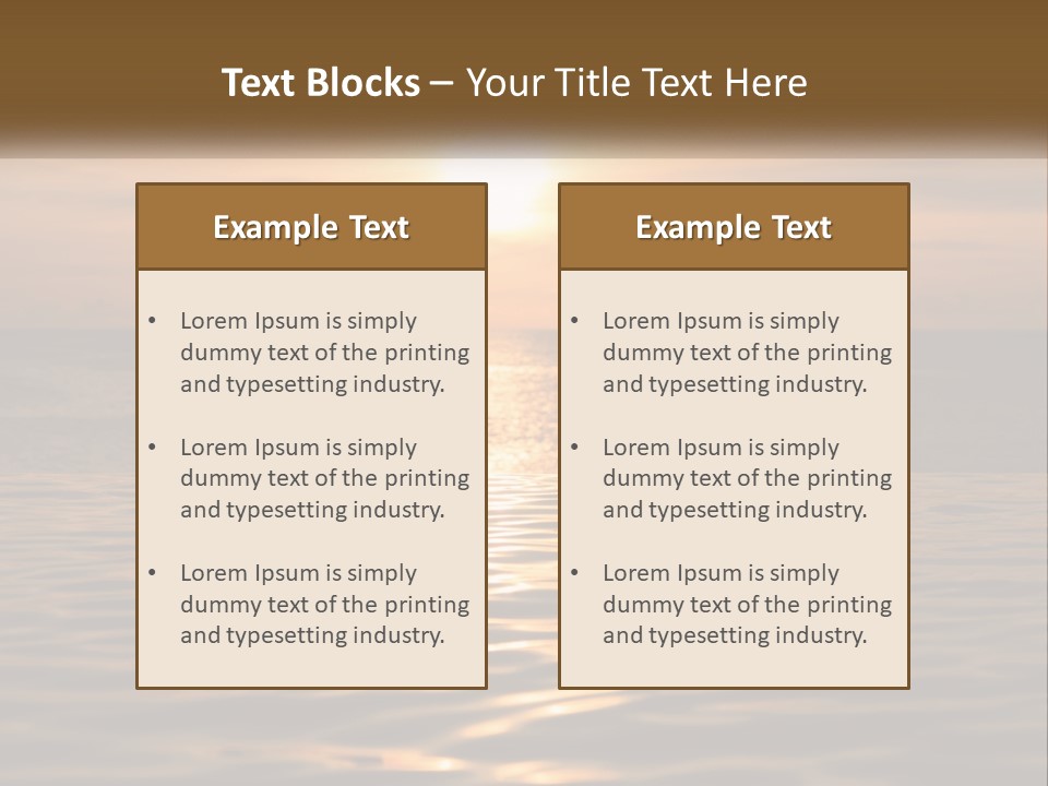 Two People In The Water At Sunset Powerpoint Template PowerPoint Template
