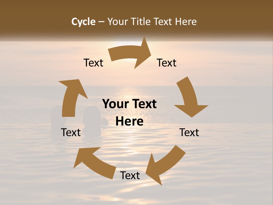 Two People In The Water At Sunset Powerpoint Template PowerPoint Template