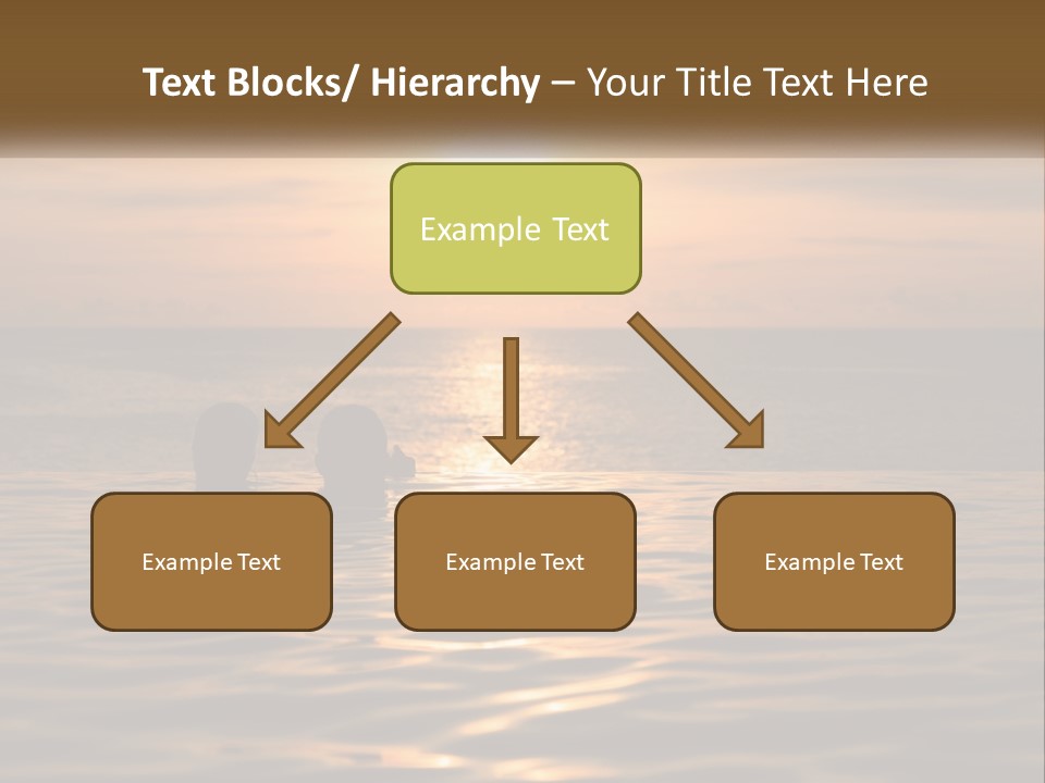 Two People In The Water At Sunset Powerpoint Template PowerPoint Template