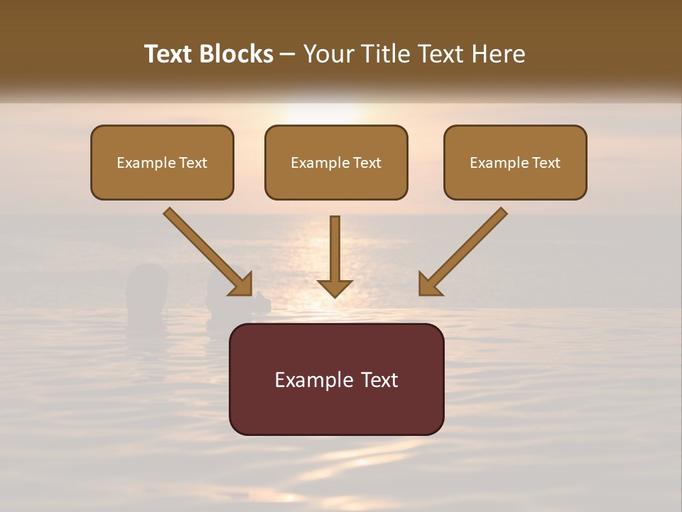 Two People In The Water At Sunset Powerpoint Template PowerPoint Template