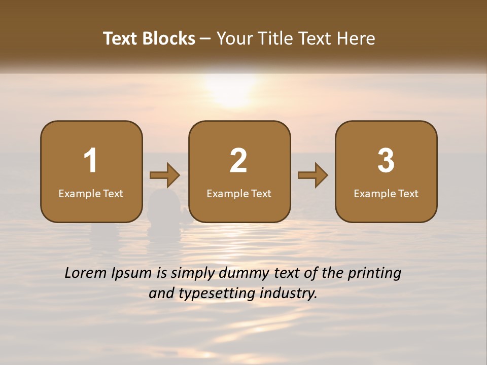 Two People In The Water At Sunset Powerpoint Template PowerPoint Template