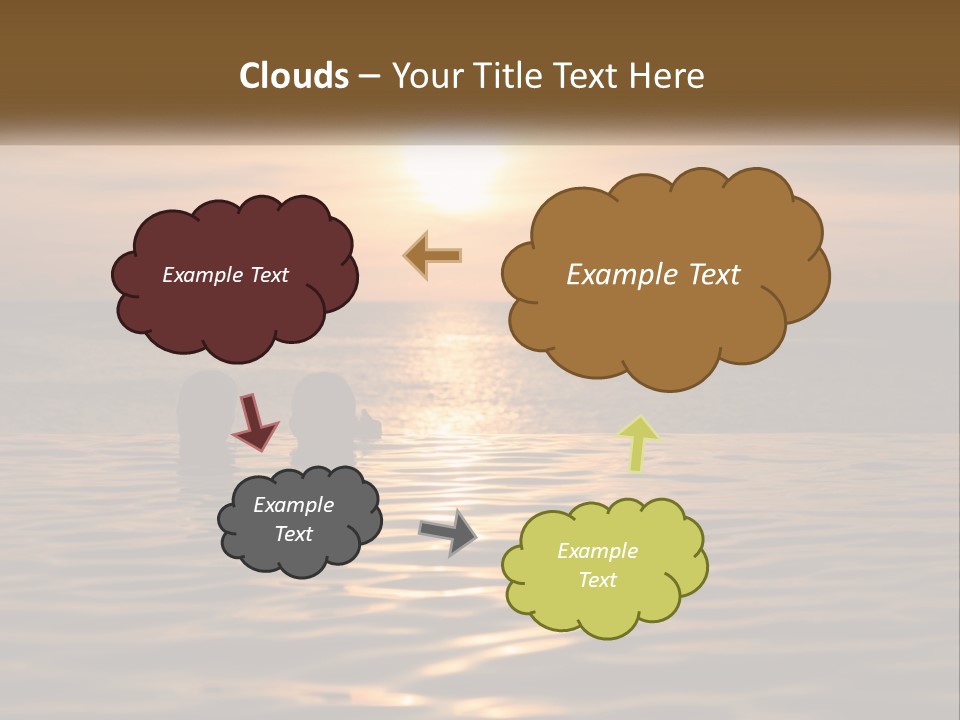Two People In The Water At Sunset Powerpoint Template PowerPoint Template