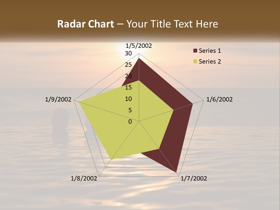 Two People In The Water At Sunset Powerpoint Template PowerPoint Template