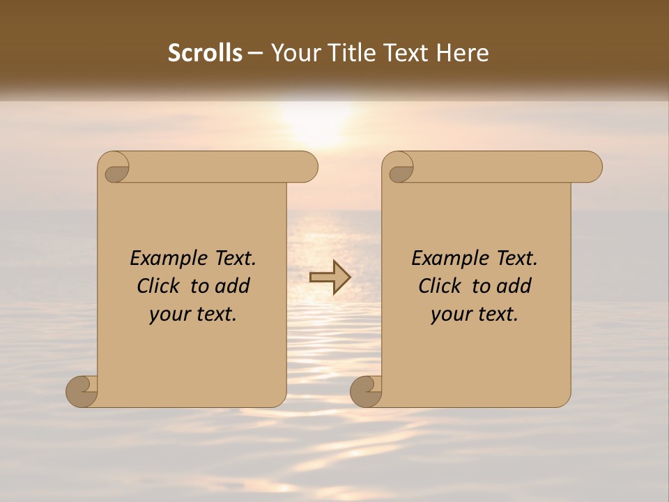Two People In The Water At Sunset Powerpoint Template PowerPoint Template